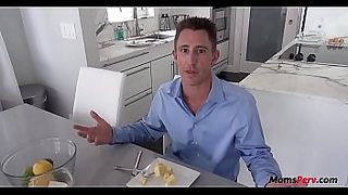 son fucks mom in kitchen