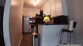 fucks sister and mom in kitchen