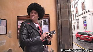 big tit granny takes huge cock