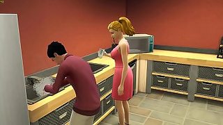 mom fucks son in her office