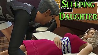 dad crushes littel daugter mom sleeping