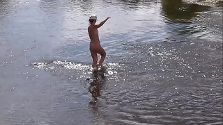 mom bathing sun