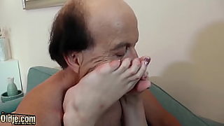 handjob blowjob granny cum